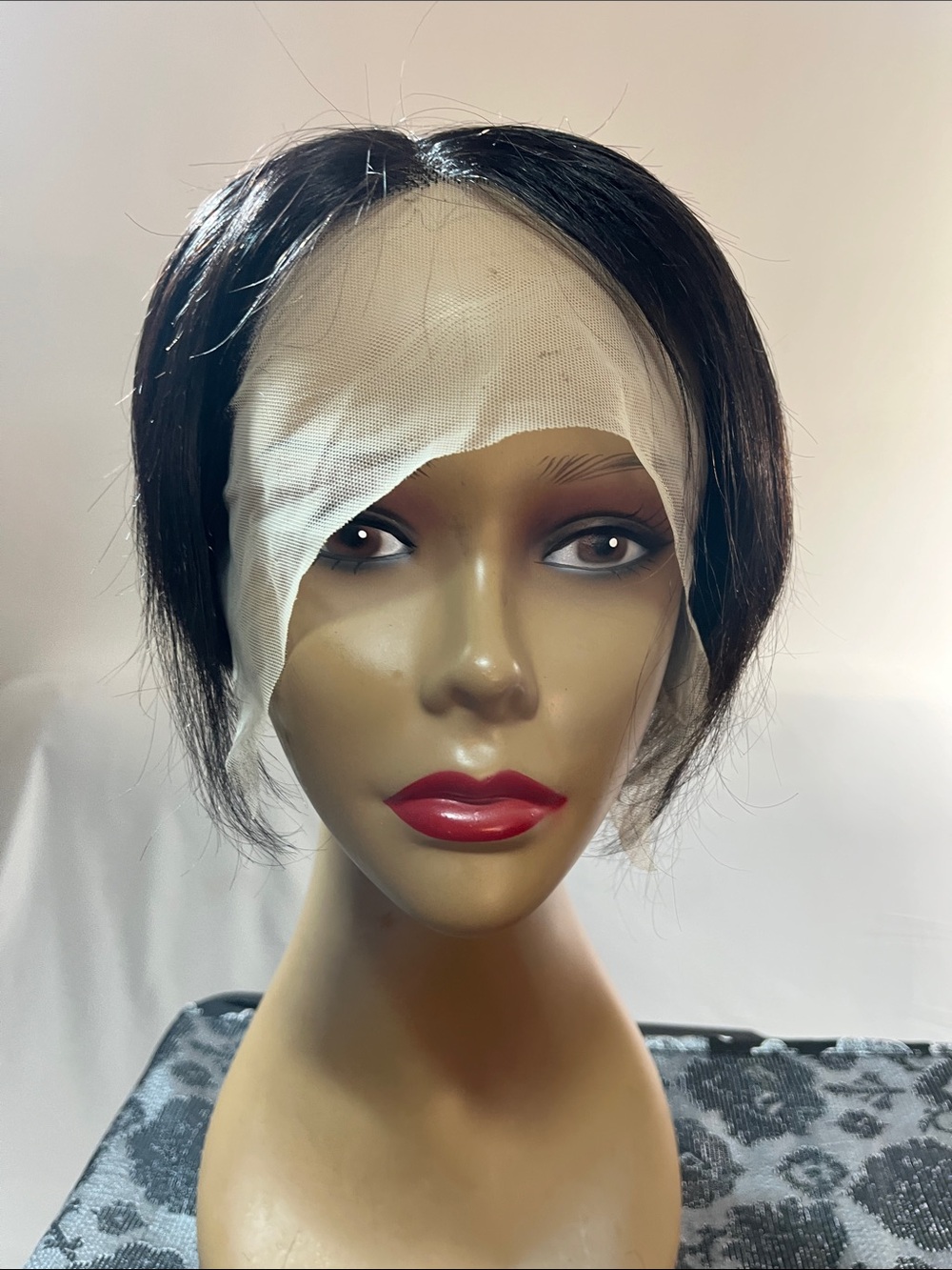 Black Lace Front Short Bob Wig - Unbranded